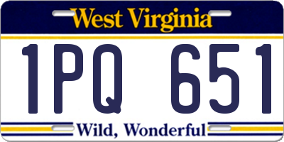 WV license plate 1PQ651