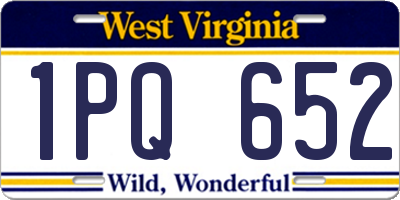 WV license plate 1PQ652