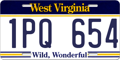 WV license plate 1PQ654