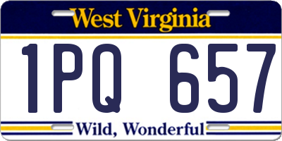 WV license plate 1PQ657