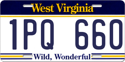 WV license plate 1PQ660