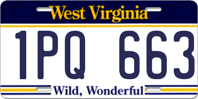 WV license plate 1PQ663