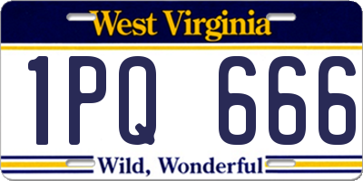 WV license plate 1PQ666
