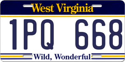 WV license plate 1PQ668