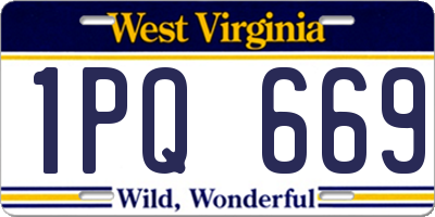 WV license plate 1PQ669