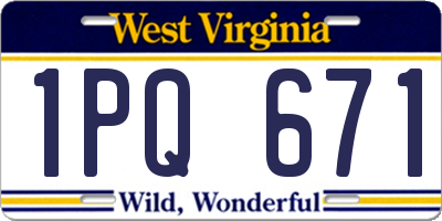 WV license plate 1PQ671