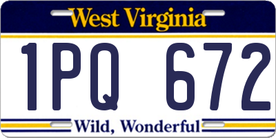 WV license plate 1PQ672