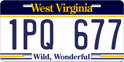 WV license plate 1PQ677