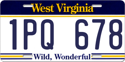 WV license plate 1PQ678