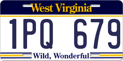 WV license plate 1PQ679