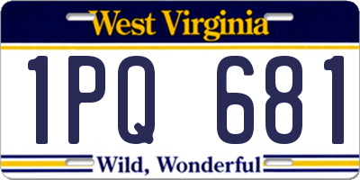 WV license plate 1PQ681