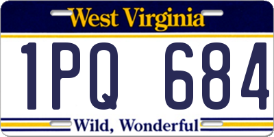 WV license plate 1PQ684