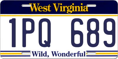 WV license plate 1PQ689