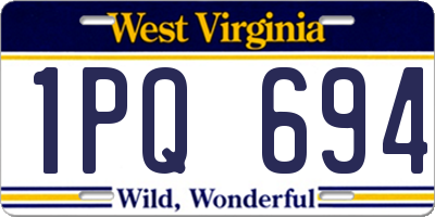 WV license plate 1PQ694