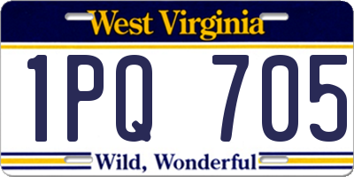 WV license plate 1PQ705