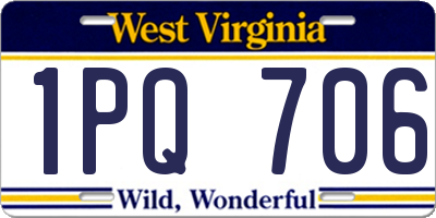 WV license plate 1PQ706