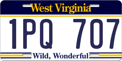 WV license plate 1PQ707