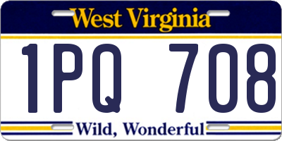 WV license plate 1PQ708