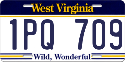 WV license plate 1PQ709