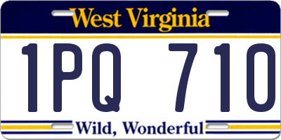 WV license plate 1PQ710