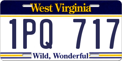 WV license plate 1PQ717