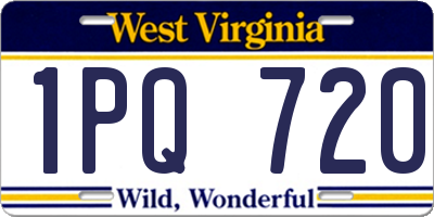 WV license plate 1PQ720