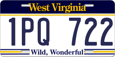 WV license plate 1PQ722