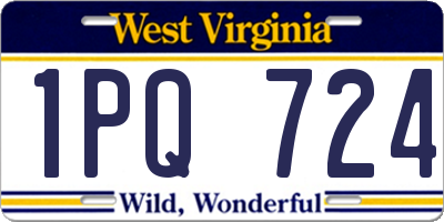 WV license plate 1PQ724