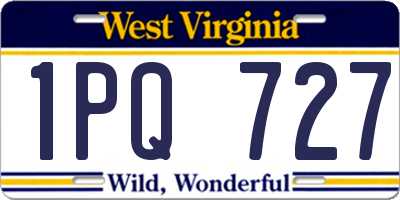 WV license plate 1PQ727
