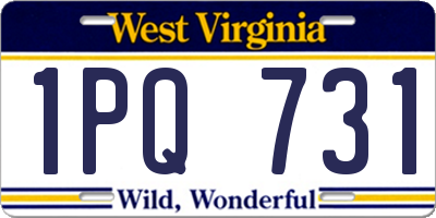 WV license plate 1PQ731