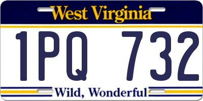 WV license plate 1PQ732