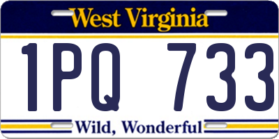 WV license plate 1PQ733