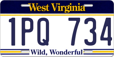 WV license plate 1PQ734