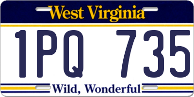 WV license plate 1PQ735