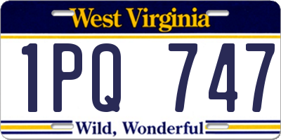 WV license plate 1PQ747