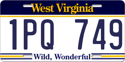 WV license plate 1PQ749