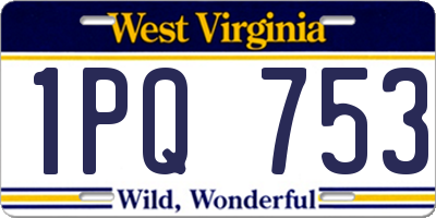 WV license plate 1PQ753