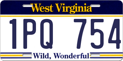 WV license plate 1PQ754