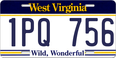 WV license plate 1PQ756