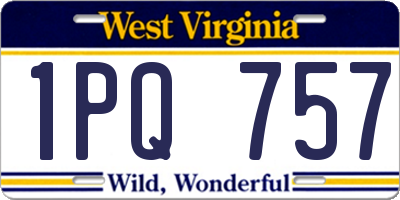 WV license plate 1PQ757