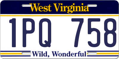 WV license plate 1PQ758