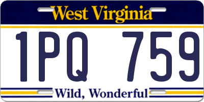 WV license plate 1PQ759