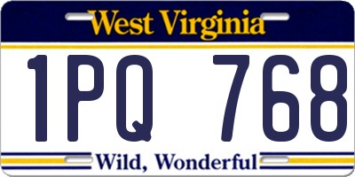 WV license plate 1PQ768