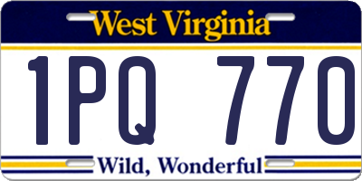 WV license plate 1PQ770