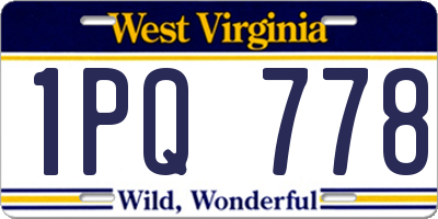WV license plate 1PQ778