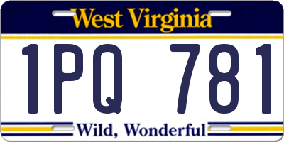 WV license plate 1PQ781