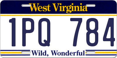 WV license plate 1PQ784