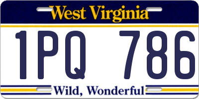 WV license plate 1PQ786