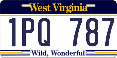WV license plate 1PQ787