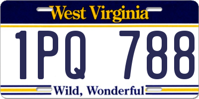 WV license plate 1PQ788